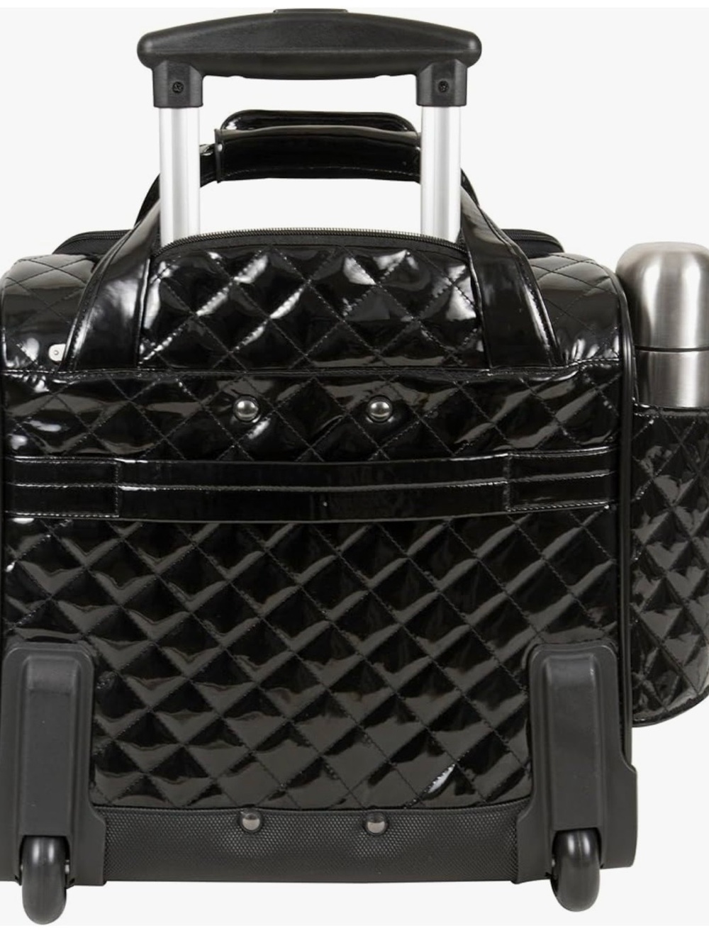 Travelon Quilted Wheeled Underseat Carry-On Bag in Black - Picture 4 of 7
